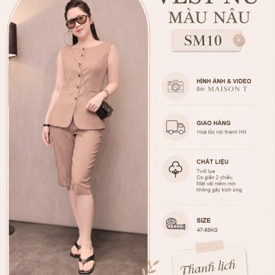 Set bộ vest nữ màu nâu SM10